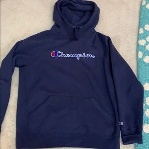 navy blue champion hoodie